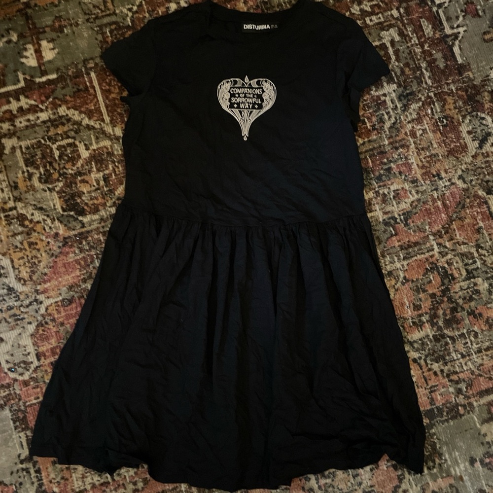 Disturbia Black and White Pleated Mini Sundress